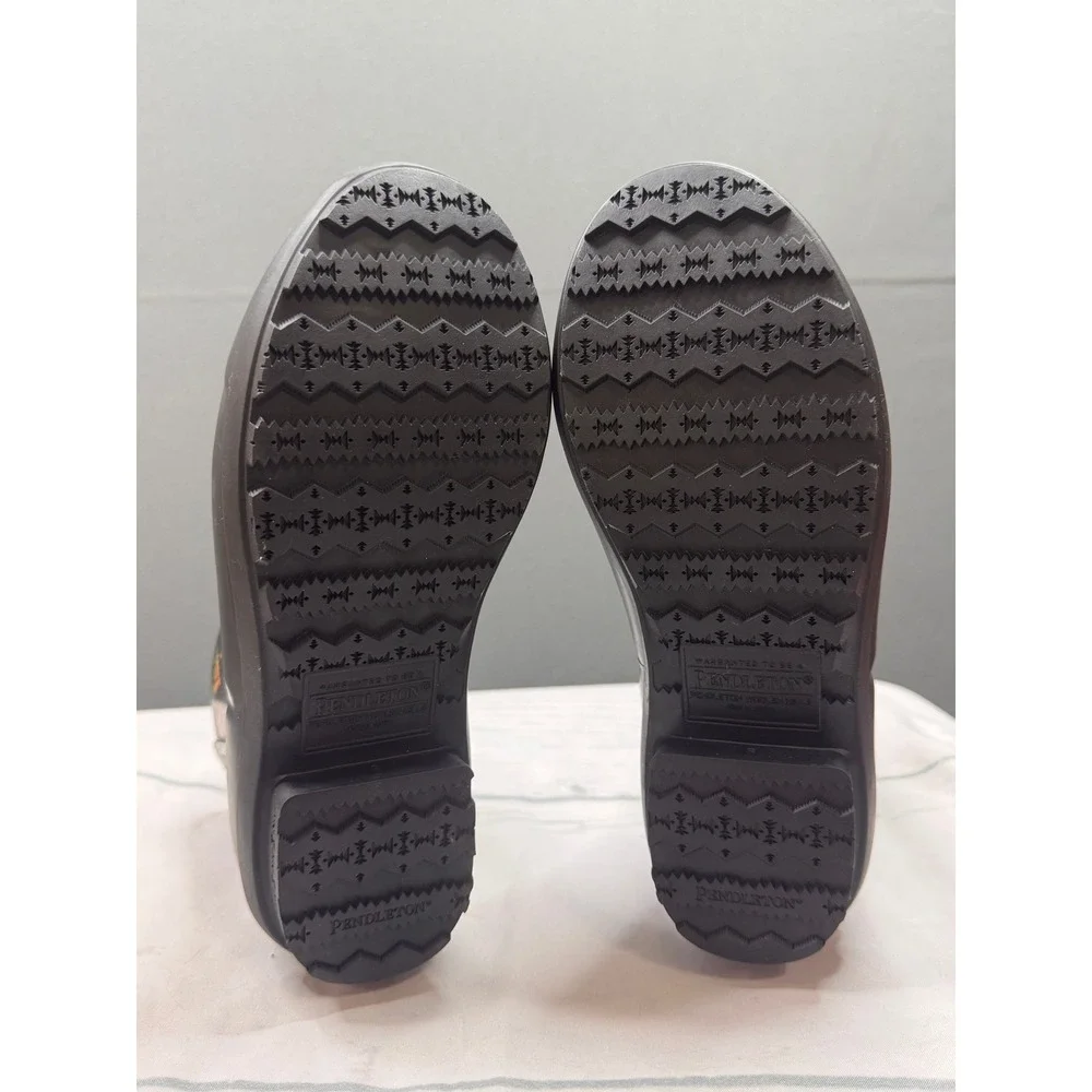 Pendleton Rain Boots Women‎ Black Faux Fur Lined Southwestern Chelsea US 6